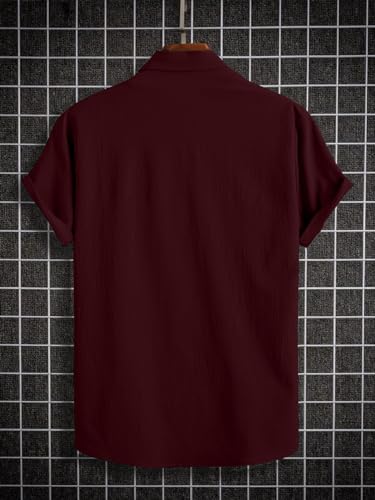 Image of ROYALICA Regular Fit Mens seer Shirt Maroon XL