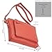 Leather Crossbody Bags for Women Small Soft Genuine Pebbled Sling Shoulder Handbag Crossover Purse with Full Adjustable Strap (Coral Nappa)