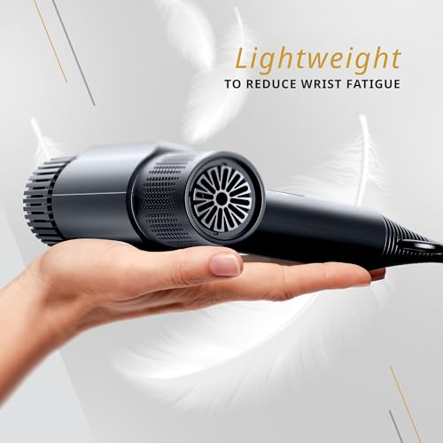 Wahl Vanquish Hair Dryer, Cool Grey, Lightweight, LED Display, Quiet, Professional 3 Attachments, Powerful, Cool Drying, 3 Speed-Settings, Auto-Clean, Even Drying, Quick Dry, Includes Velvet Pouch