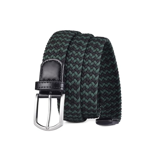 Image of 2pcs Men's Stretch Woven 1.3 inch Wide Elastic Braided Belts