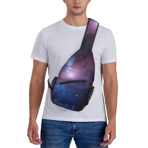 Bolso bandolera estampado galaxia azul y púrpura miniatura 7