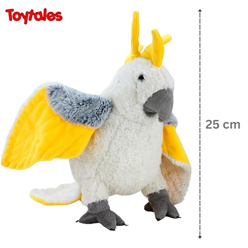 Image of TOYTALES Cockatoo Plush Bird Stuffed Animal Toy | Soft Parrot Plush for Kids & Baby | Cute Animal Soft Toy Gift for Bird Lovers, Children & Nursery Decor | 25CM
