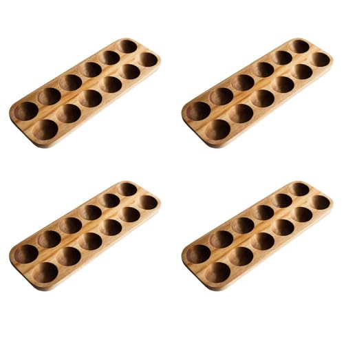 Boîte de rangement d'oeufs contre la casse support en bois double rangée stable - 2