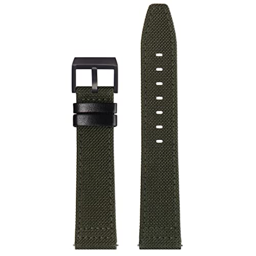 Stailer Uhrenarmband 20mm khaki, aus original Cordura Nylon, Ersatzarmband in 20 mm, Armband mit Edelstahl Schließe matt PVD-beschichtet (schwarz) für Herren, Easy Infix Schnellverschluss Cover