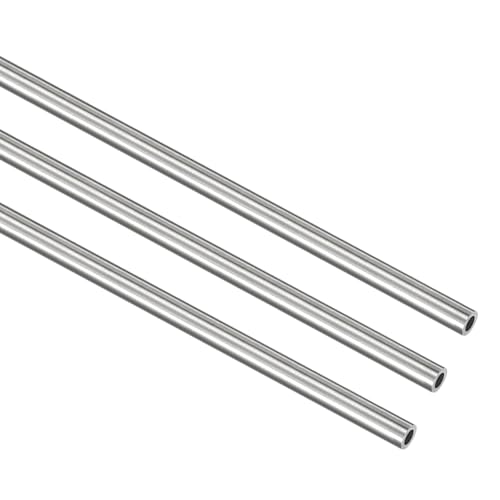 GLOKUUCA 3 tubos redondos de acero inoxidable 304 de 2 mm de diámetro exterior y 250 mm de longitud, para aplicaciones industriales, tubo recto sin costuras de acero inoxidable (0,25 mm de grosor)