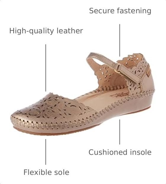 Image of PIKOLINOS P. Vallarta Women's Semi-Open Shoes | Leather | Silver