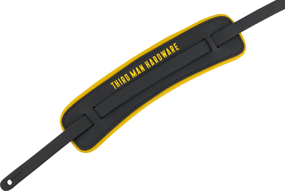 Fender x Third Man Hardware™ Ledergurt, Schwarz/Gelb