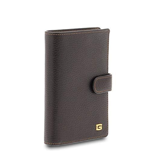 GIUDI ® - Portafoglio Uomo, porta passaporto, porta tessere, portamonete, vera pelle, pelle vitello