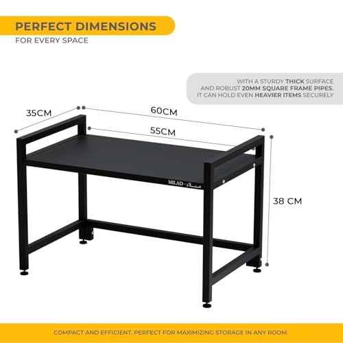 Image of MILAD SAIFIX Metal Microwave Stand, Kitchen Platform Oven Stand Rack, Toaster Organizer with Storage Shelf (OS-02, 60 * 35 * 38)