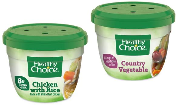 Health Choice Country Style Soup, Microwave Bowl, 14 oz + King Combo QR Code (Chicken with Rice & Country Vegetables (1 ea.))