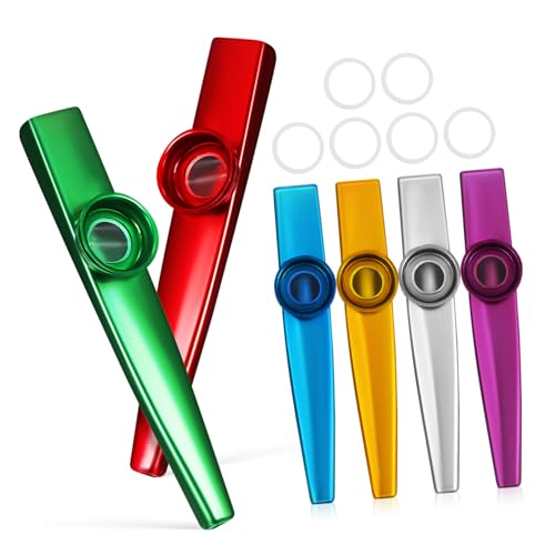 Yardwe 6 Pcs Kazoo Instruments Metal Kazoos for Boys and Girls Adults for Music Education Musical Instruments
