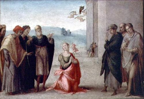 Tableau Peinture sur Toile Granacci Martyre d'une sainte Décoration Chambre 60x90cm