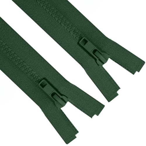 Image of Sawoake 2PCS #5 41 Inch Snparating Jacket Zippers for Sewing Coats Jacket Zipper Green Molded Plastic Zippers Bulk Tailor DIY Sewing Tools for Garment /Bags /Home Textile