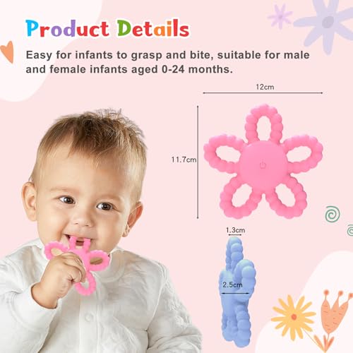 Image of Vibrating Sensory Chew Toy - Baby Teething Toys, 3X Vibration Silicone Teether Toys for Autistic Children & ADHD Toddler Kids Calming Travel Essentials for Airplane Car Gifts for Babies 3-6-24 Months