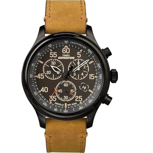 Timex Expedition, Reloj para Hombre, Negro (Bronceado/Cuero Negro)