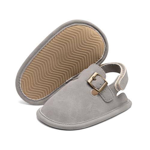 Image of KIDSUN Baby Boys Girls Sandals Adjustable Lightweight House Home Slippers Non Slip Newborn Prewalk First Walk Shoes