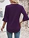 LOMON 3/4 Sleeve Tops for Women Shirts Dressy Casual Spring Half Sleeve Blouses Bohemian Tunic Maternity Beach Vacation Holiday (Purple,X-Large)