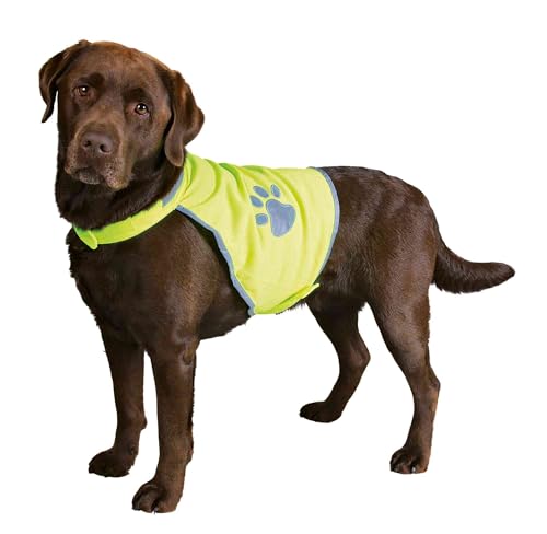 TRIXIE Warnweste für Hunde XL neongelb – Sicherheitsweste mit reflektierenden Elementen für mehr Sicherheit im Dunkeln – verstellbar & pflegeleicht mit Klettverschluss - 30084