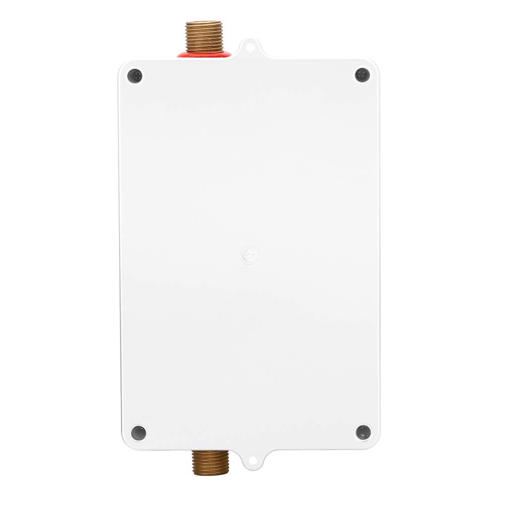 Calentador de Agua Instantáneo, Mini Pantalla Táctil LCD Calentador de Agua eléctrico sin Tanque Calentador de Agua de Control Remoto Máquina de Calentamiento de Agua para El Hogar(Blanco UE 4000W)