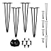 Relaxdays Hairpin Legs, 4er Set, 3 Streben, Metall, Haarnadel Tischbein für Hocker, Tisch & Schrank, 45 cm hoch, schwarz