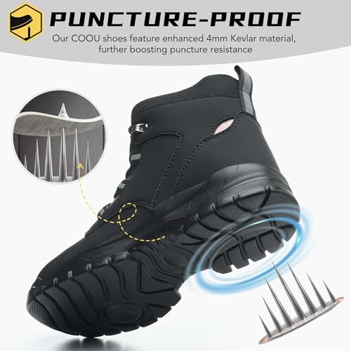 Image of Steel Toe Shoes for Women Men Comfortable Safety Toe Boots | Puncture Resistant Lightweight Steel Toe Work Boots