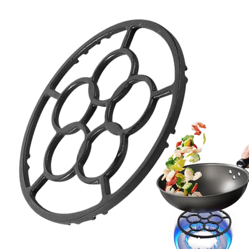Ring Stove, Stove Support, 7.17in Cast Iron Frame, Non-Slip Base, Portable Design for Electric...