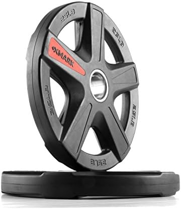 XMark TEXAS STAR 25 lb Pair Olympic Plates, Patented Design, One-Year Warranty, Olympic Weight Plates