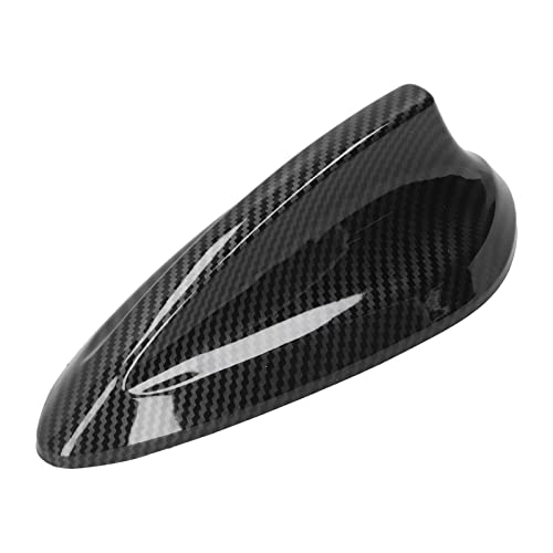 Fydun Capa de antena de barbatana de tubarão para automóvel, preto brilhante, spoiler de fibra de ca