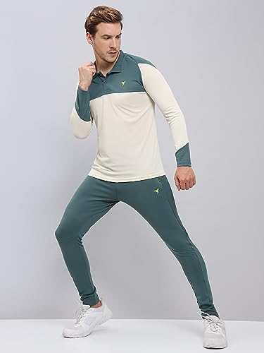 Image of TECHNOSPORT Mens Polyester Slim Fit Activewear Track Pant with SPF50+ for Running, Workout Wear Antimicrobial & Quick Dry