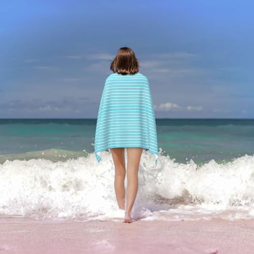 Serviette de bain microfibre à rayures séchage rapide et ultra absorbante - 7