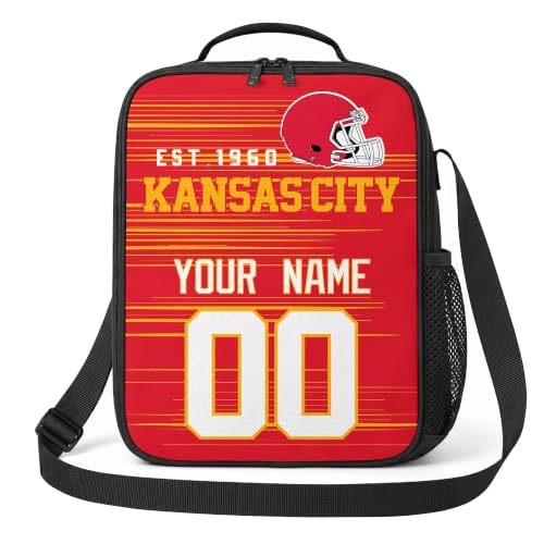 Image of Kansas Lunch Bag Custom Name and Number Personalized Gifts