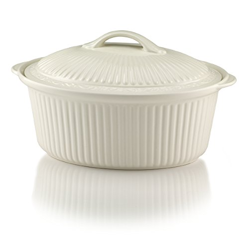 Mikasa Italian Countryside Round Casserole Dish With Lid, White , 1.5-Quart - #TOP21