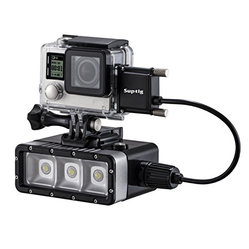 Suptig Waterproof Light High Power Dimmable 5200mAh Battery Waterproof LED Video Light Fill Night Light Diving Underwater Light for Gopro Hero 6 Hero 5 Hero 4 Hero 3+ Hero 3 and SJCAM or Yi Action