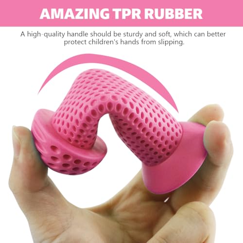Image of Proberos Kids Bike Handle Grip 3.9 inches Soft Silicone Grip Sleeve Cover Porous Silicone Anti-slip Grip Universal Children's Bicycle Grips for Scooter, Tricycle, Children's Balance Bike, Pink