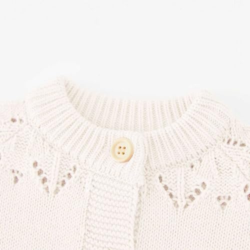 Girls and Toddler's Knit Cardigan Sweaters Hollow Out Long Sleeve Button Up Sweaters Jacket Solid Baby Fall Outerwear2