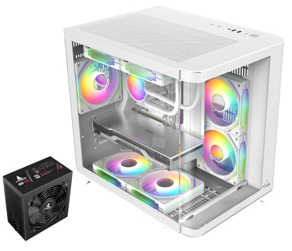 Iceberg Crystal Wave M Gabinete para PC Gaming Mid Tower Blanco con Vidrio Templado Curvo y Fuente de Poder 650W 80 Plus miniatura 1