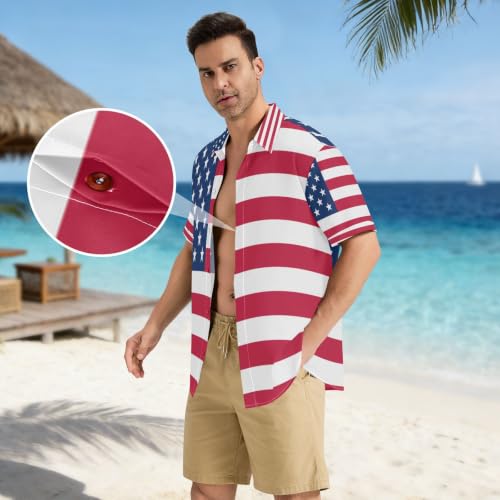 Chemise manches courtes USA GuoChe pour vos barbecues d'été et soirées à thème en taille S