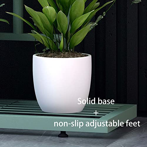 Tkrsrk Metal Plant Stand, 3 Tier 4 Potted Heavy Duty Plant Pot Shelf, Anti-Rust Iron Flower Pot Stand, Decoration Racks For Home Indoor And Outdoor, Green #TOP4