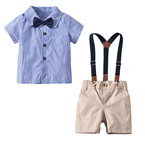 Completino da Bambino Estate Abbigliamento Neonata Estivo Elegante 0-3 6-9 12 Mesi Maschio Toddler Neonato Ragazzo Bambini Gentiluomo Striscia Tops Solido Pantaloni Corti Abiti Set