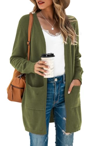 Image of TASAMO Cardigan Sweaters for Women Long Sleeve Open Front Casual Knit Fall Coat Oversized Soft Outwear with Pockets