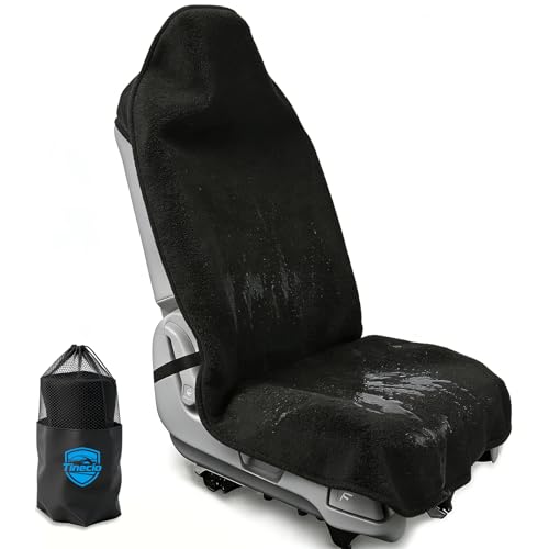 Tinecio Waterproof Towel Car Seat Cover - Sweat-Wicking Post-Workout Seat Protector for Athletes, Gym, Yoga, Beach - Non-Slip, Machine Washable, Universal Fit Front Seat Mat