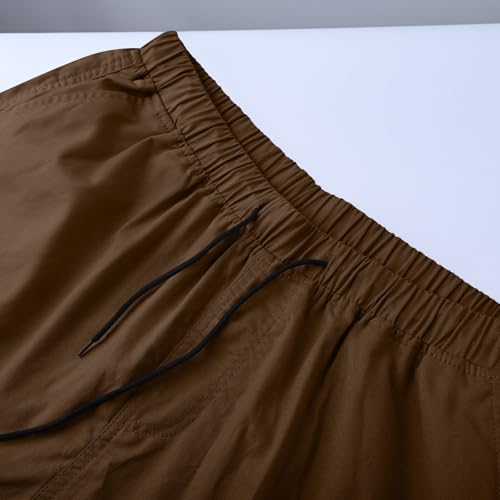 Image of Mens Cargo Shorts Lightweight Stretch Outdoor Hiking Short Gym Casual Shorts Drawstring Elastic Waist Multi Pockets