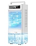 Braveby 冷風機 強力 10L水タンク+6個専用保冷パック 【2026業界NEWモデル冷風扇・三面吸風】 大容量 LEDタッチ操作 高効率 45W 省エネ設計 スポットクーラー 6階段調整可能 ハンド付き 隠しキャスター付き リモコン 遠隔操作 置き型 冷風扇風機 首振り 静音 使い勝手 リビング キッチン 寝室 冷房 猛暑対策 家庭用 ホワイト