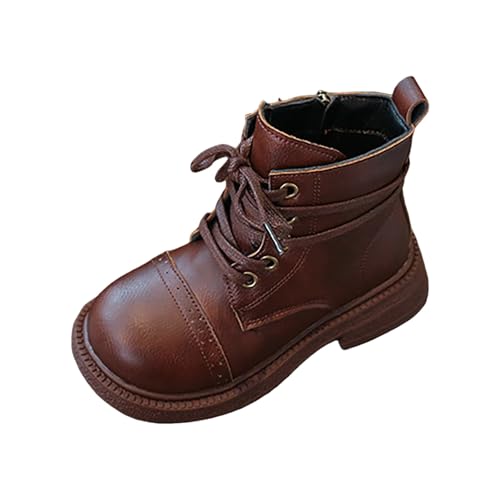 Girls Ankle Boots Combat Boots Lace Up Non-Slip Short Boots Comfortable Toddler Boots for Toddler Little Kid Big Kid
