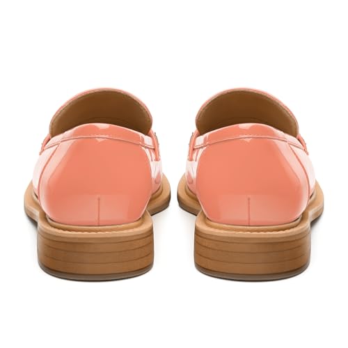 Image of JUSTDANNI Loafers for Women Slip On Shoes with Round Toe 1.2-Inch Low Chunky Block Heel Patent Comfortable Casual Dress Pump Shoes for Wedding Party Work Shopping Dating