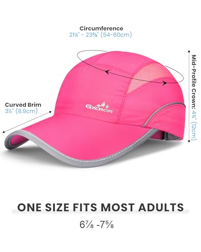 Image of GXCROR Quick-Dry Running Hat for Men & Women - UPF 50+ Breathable Mesh, Reflective Sports Cap for Outdoor, Hiking