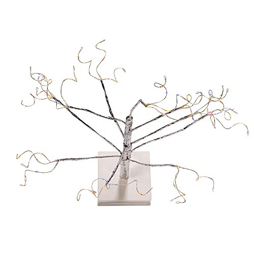 Árbol de corteza navideño artificial con guirnalda de luces multicolor 7