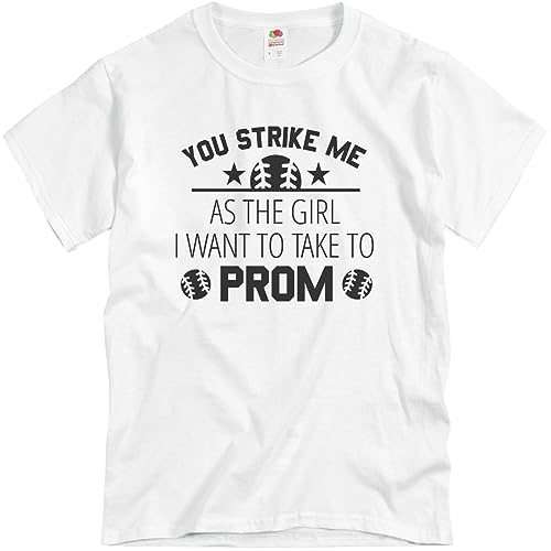 Customized Girl Baseball Prom Proposal T-Shirt Unisex White