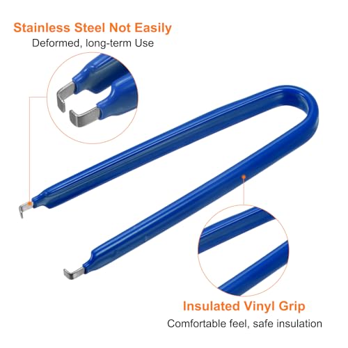 Image of HARFINGTON 3Pcs IC Chip Extractor IC U Shape Puller Stainless Steel with Insulated Vinyl Grip Motherboard Circuit Board Component Puller Chip Extractor for PCB Removal Tool, Blue