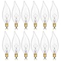 Potanro E12 Incandescent Light Bulbs 40Watt Warm White 2700K, 300 Lumens Candelabra Light Bulbs Dimmable Decorative Chandelier for Ceiling Fan, Pendants (40W-12Pack)